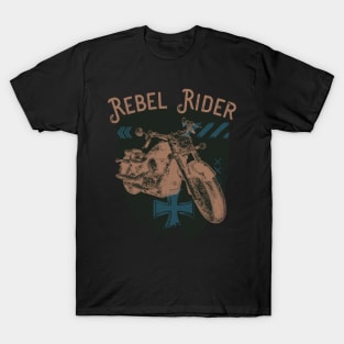 Rebel Rider Motorcycle Vintage Biker T-Shirt